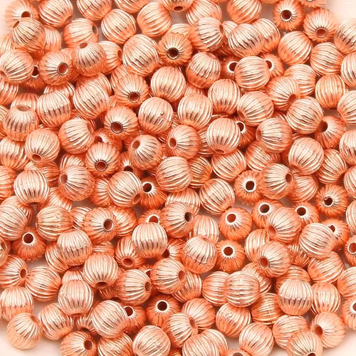 Pumpaformad, rosenguld, 6mm - 25p