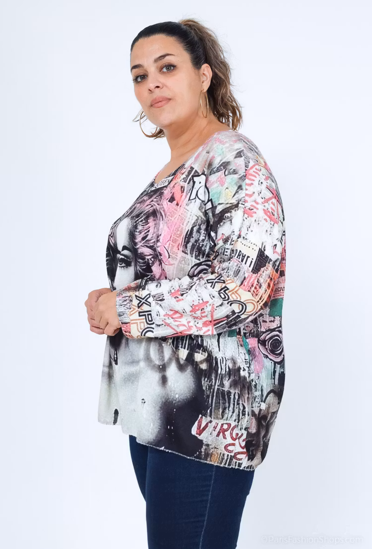 Tröja med tryck - Onesize plus - Madonna
