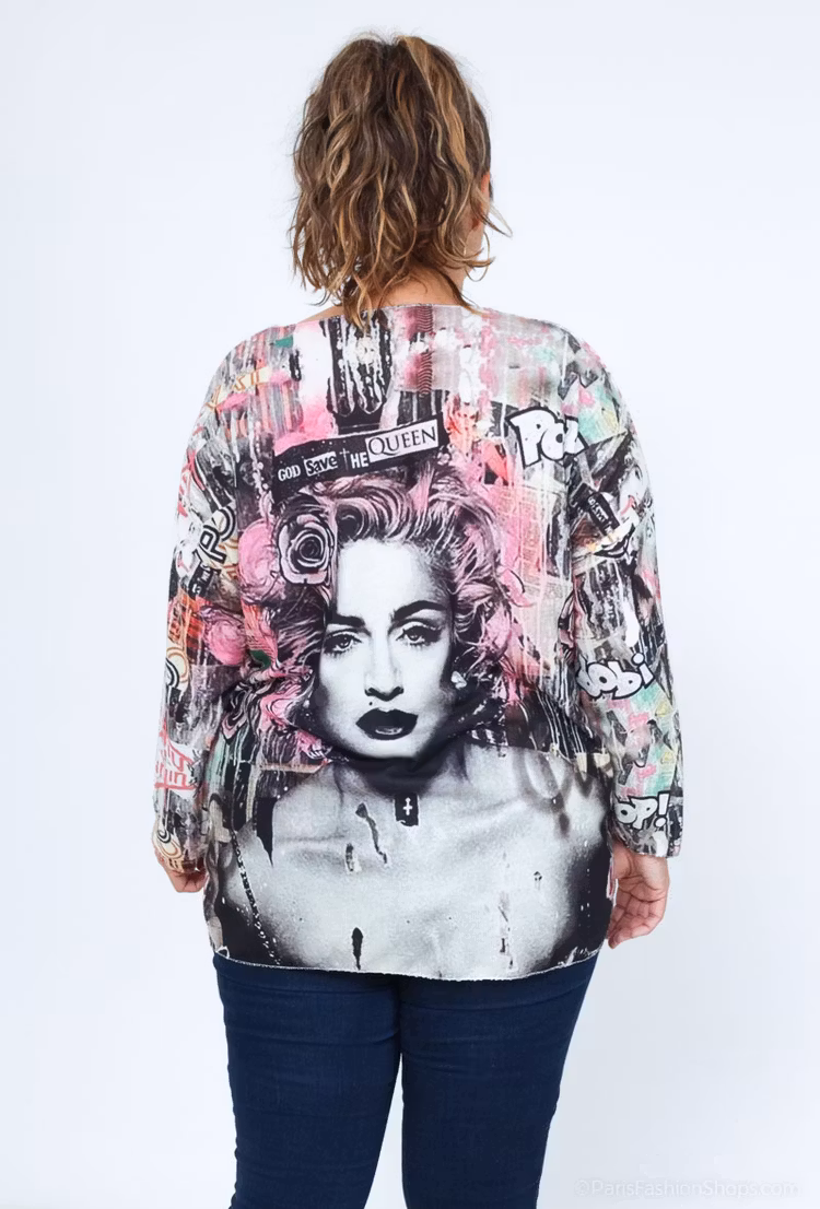 Tröja med tryck - Onesize plus - Madonna
