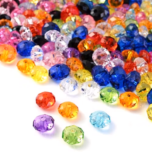 Platta, facetterande mix, 6mm - 50p