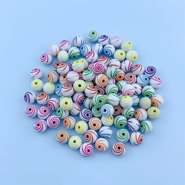 Spiralpärla, mix, 8mm - 50p