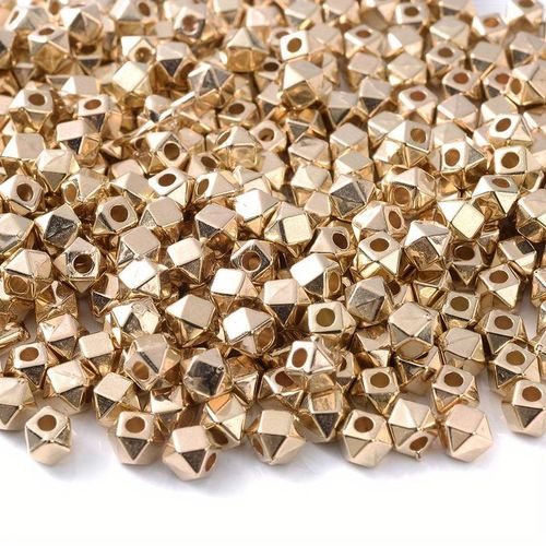 Mellandelspärla, guld, 5mm - 50p