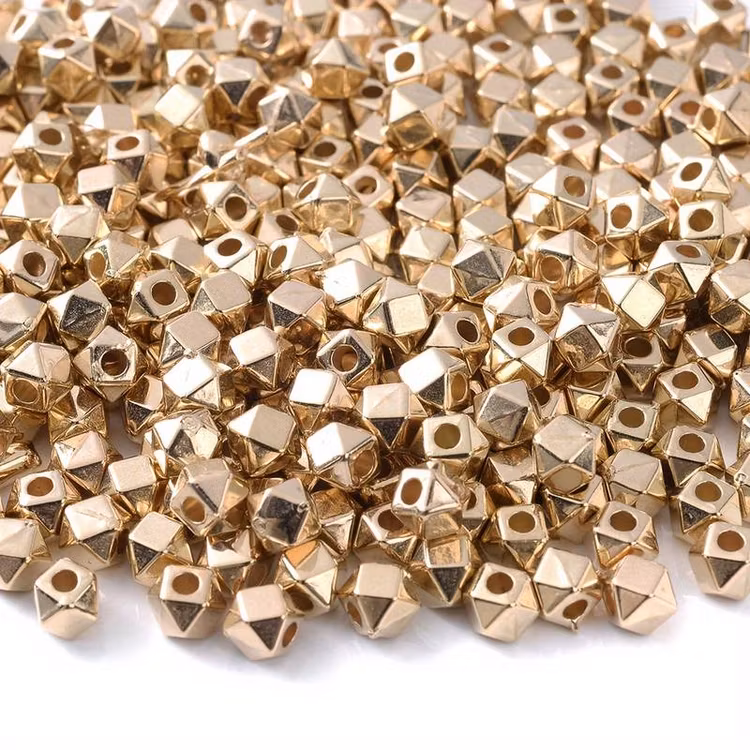 Mellandelspärla, guld, 5mm - 50p