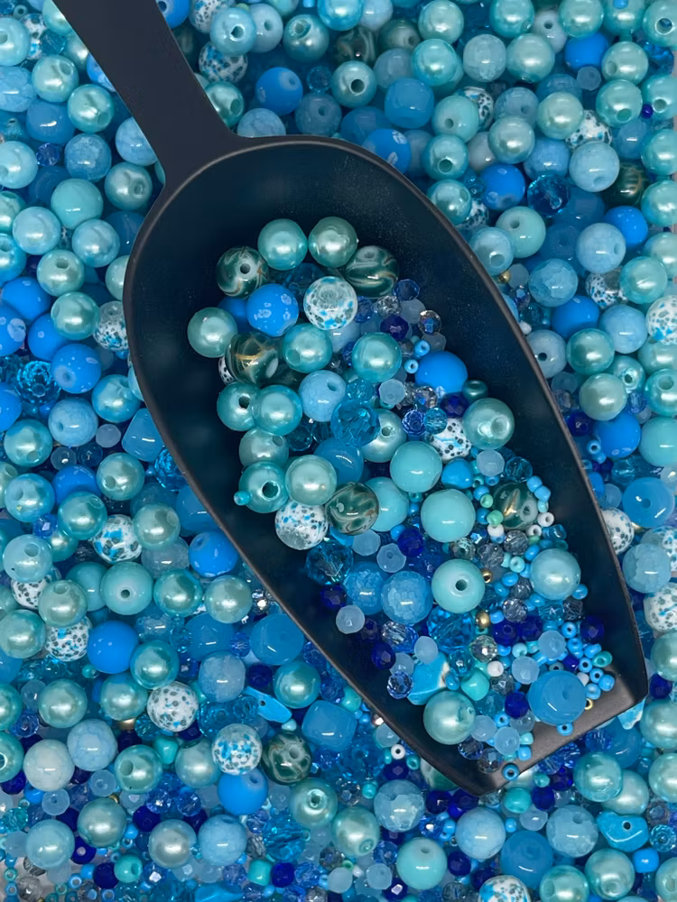 Freas pärlmix - blå - 60gram