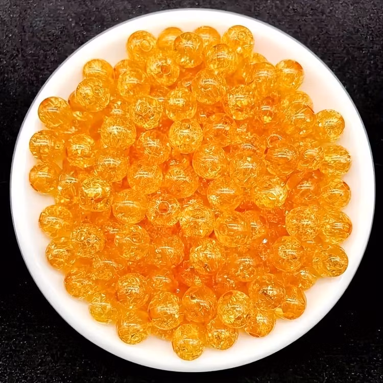 Krackelerad akryl, 8mm, 50p - Orange