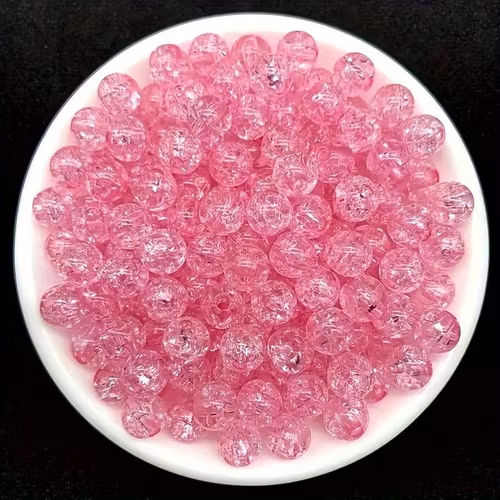 Krackelerad akryl, 8mm, 50p - Rosa