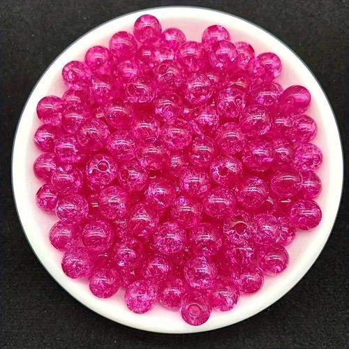 Krackelerad akryl, 8mm, 50p - Rosenröd