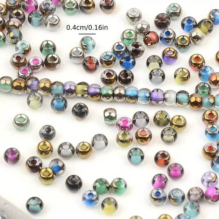 Seedbeads, mixad färg, 4mm - 100p
