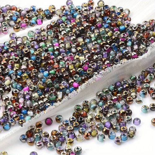 Seedbeads, mixad färg, 4mm - 100p