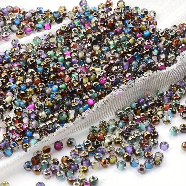 Seedbeads, mixad färg, 4mm - 100p