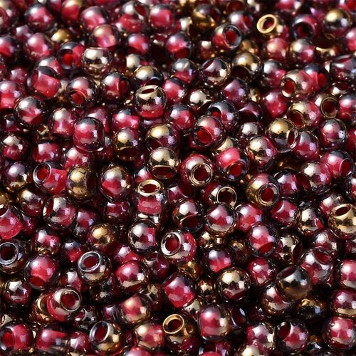 Seedbeads, röd, 4mm - 100p