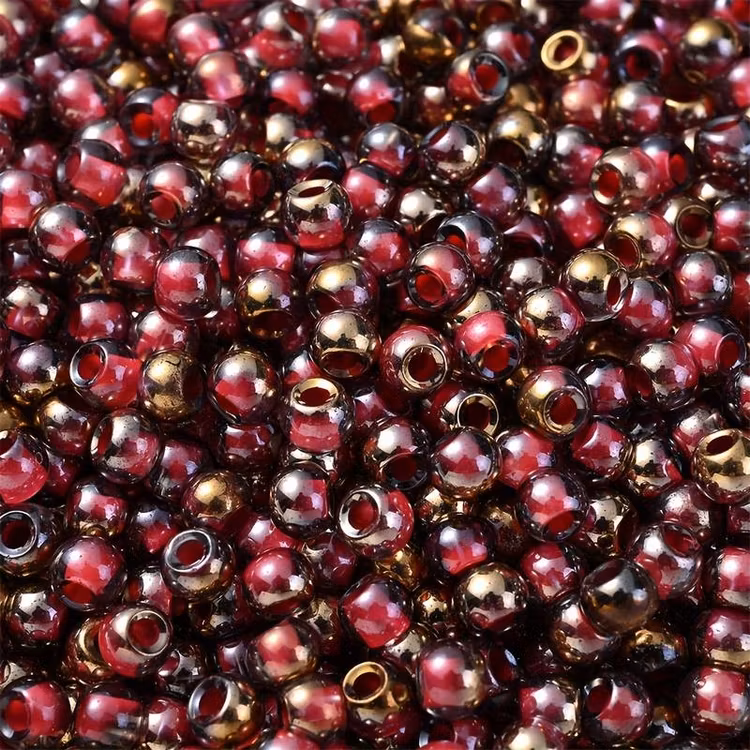 Seedbeads, röd, 4mm - 100p