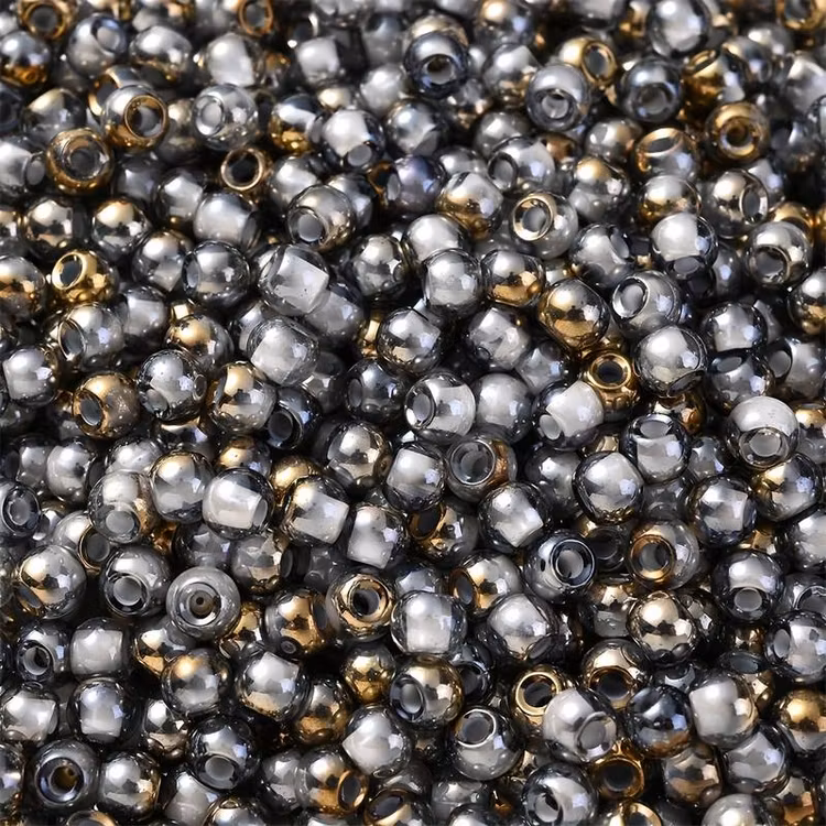 Seedbeads, vit, 4mm - 100p