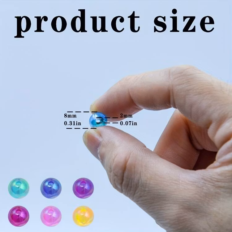 Bubbelpärlor, mix, 8mm - 50p