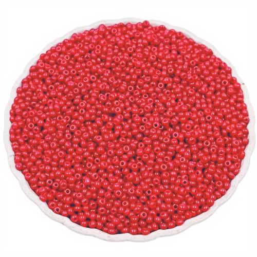 Seedbead, röd, 2mm - Ca 1000st
