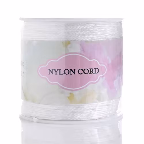 Nylontråd, vit - 0,8mm x 100m