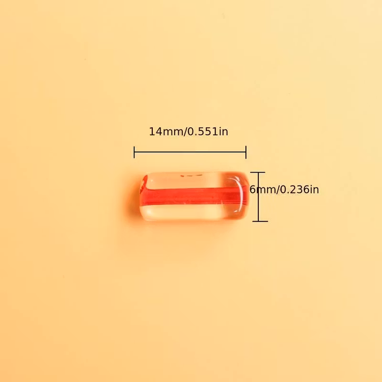 Rektangulär akryl, mix, 6*14mm - 50st