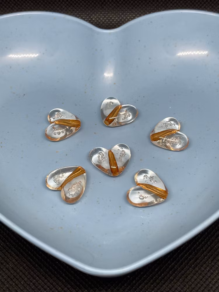 Bubbelhjärta, 15*17mm - guld