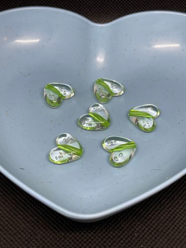 Bubbelhjärta, 15*17mm - grön