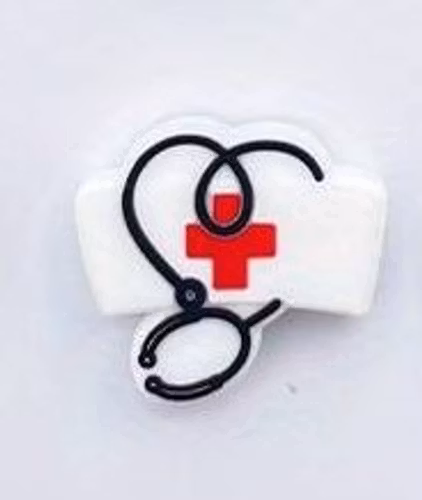 Silikon-pärla, nurse, vit - 29mm