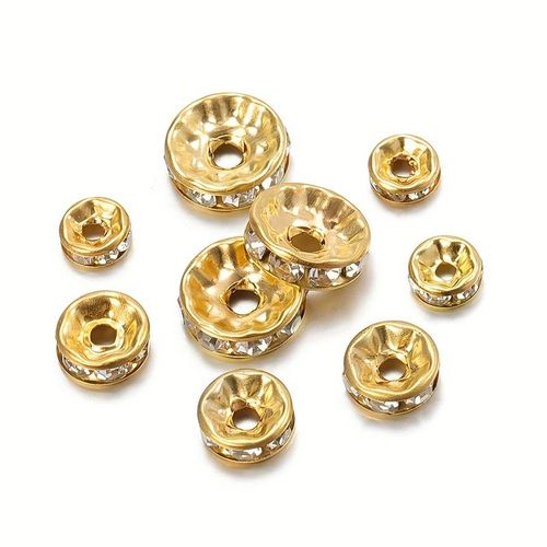 Strassrondell, guld, 8mm - 50p