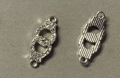 Handbojor med strass - silver