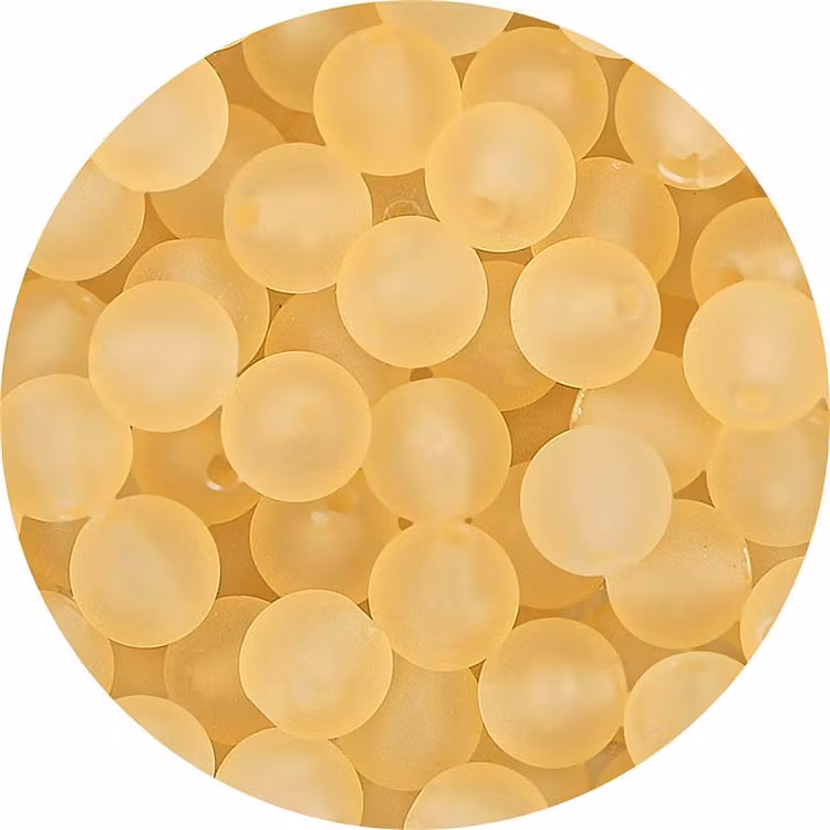 Macaroonfärgad akryl, 8mm, gul - 50p