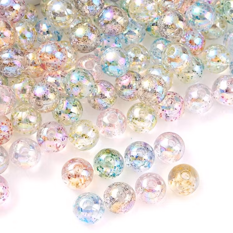 Glitterplätterad akryl, 8mm, mix - 50p