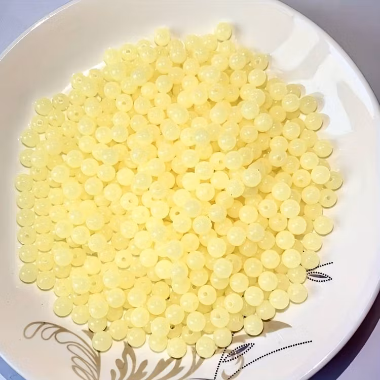 Geléfärgad akryl, 8mm, gul - 50p