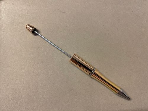 Pärlbar penna med extra stift - metallic - guld/gul