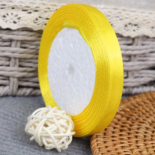 Satinband, gul - 10mm x 22m