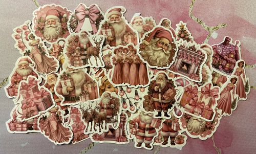 Klistermärken - Rosa jul - 10 st