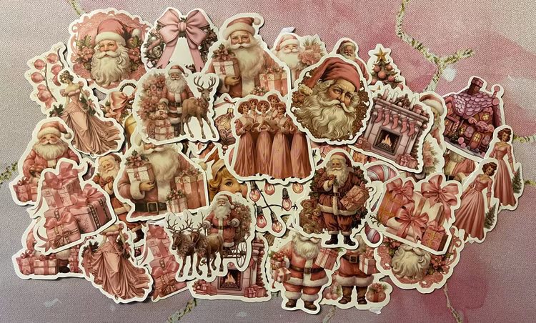Klistermärken - Rosa jul - 10 st