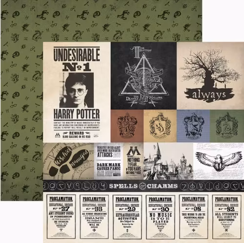 Harry Potter - Papper 12x12 - Parchment tags