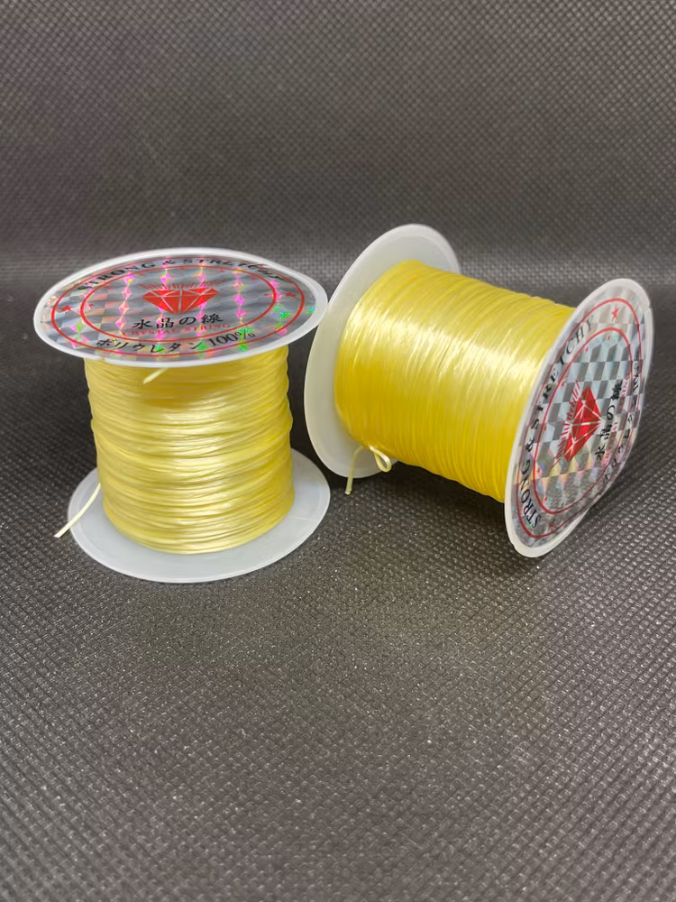 Elastisk tråd, ljusgul - 0,8mm x 10m