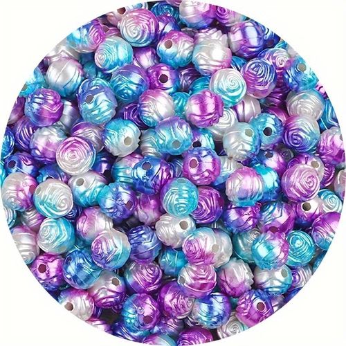 Rosenpärla, 8mm, gradient blå/lila - 50st