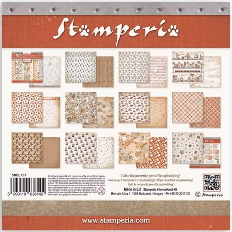 Stamperia - 12x12 Paper pad - Gear up for christmas - SBBL157