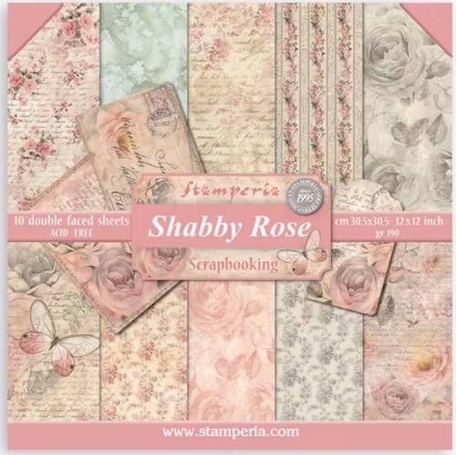 Stamperia - 12x12 Paper pad - Shabby rose - SBBL12