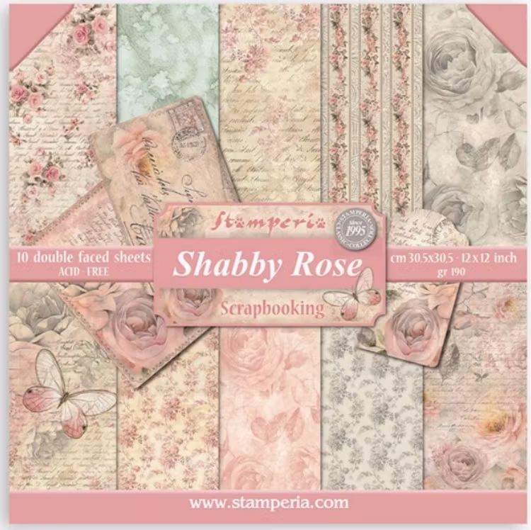 Stamperia - 12x12 Paper pad - Shabby rose - SBBL12