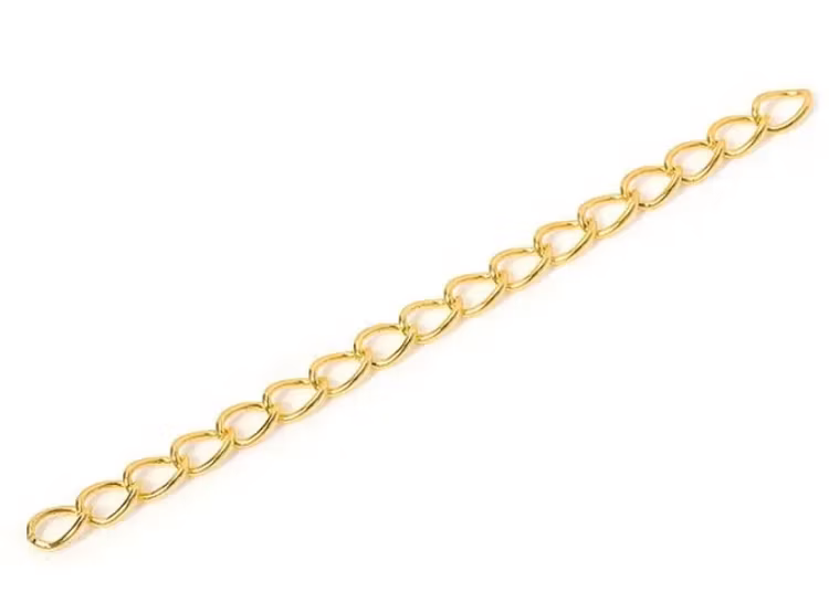 Förlängningskedja, 5cm, guld - 25st