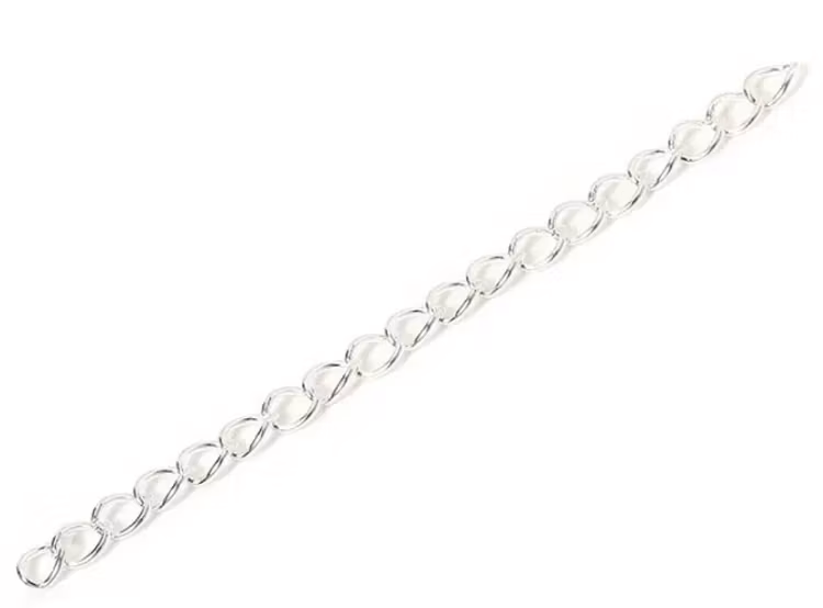Förlängningskedja, 5cm, silver - 25st