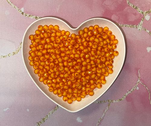 Multi-facetterad, 8mm, mandarin - 50st