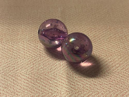 Glitterpärla, lila - 20mm