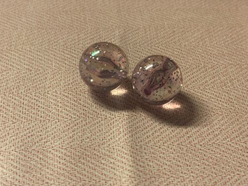 Glitterpärla, ljuslila - 20mm