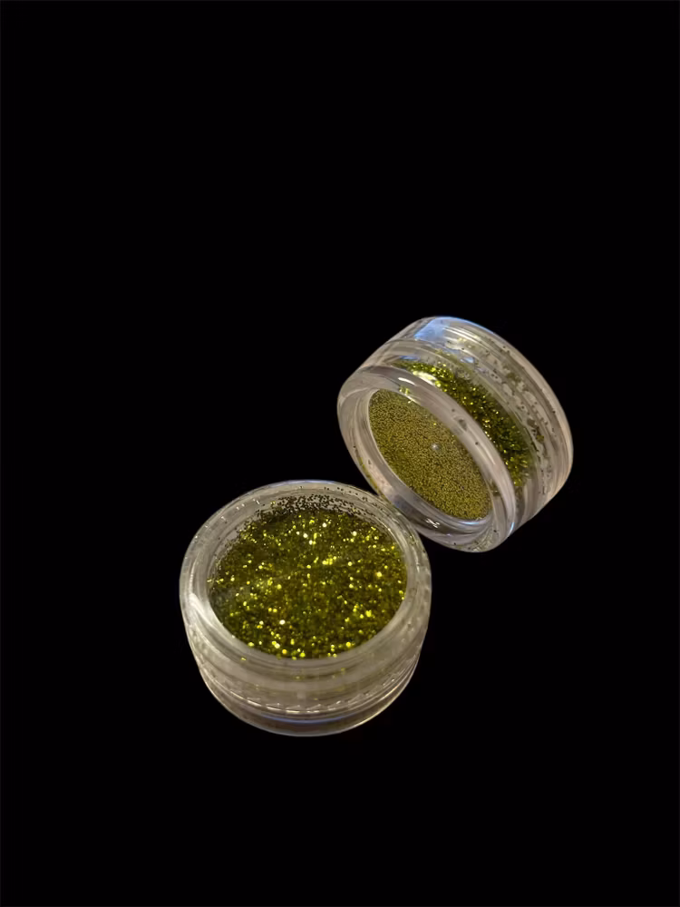 Glitter i burk - Grön-gul