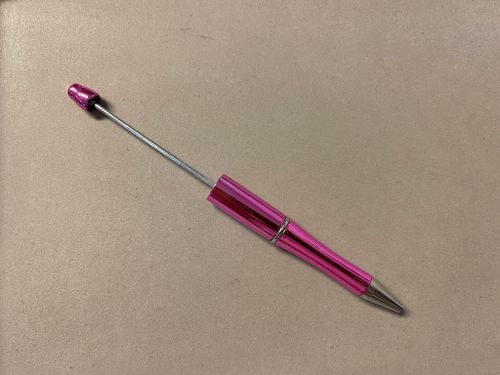 Pärlbar penna med extra stift - metallic - mörkrosa