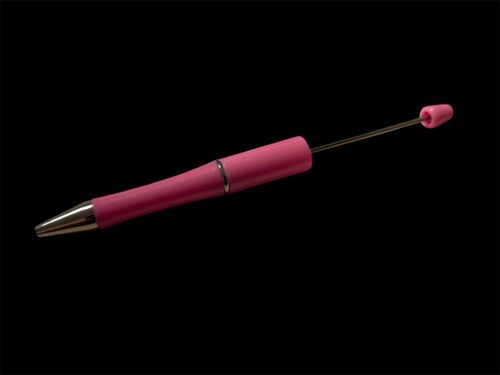 Pärlbar penna, rosa med extra stift
