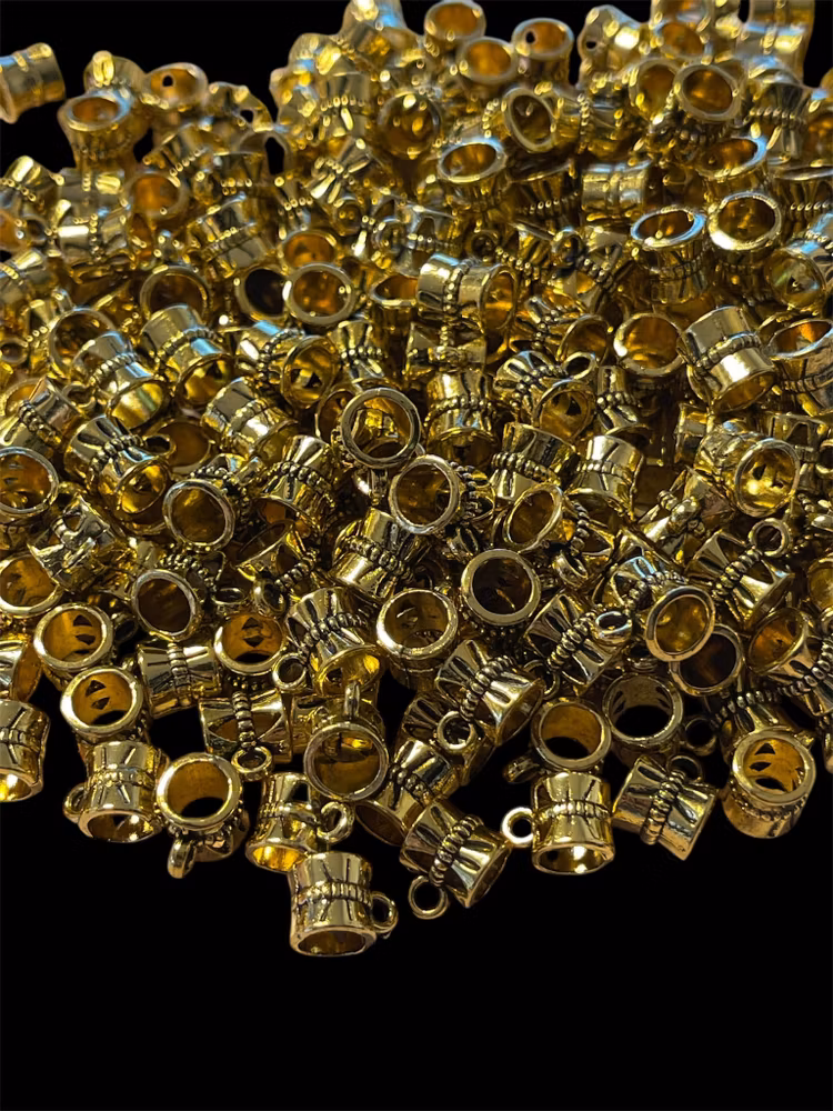 Berlock-hänge, metall - antik guld, 10st