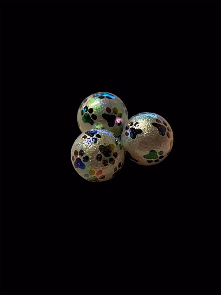 Pärla med tassar, 16mm, vit - 1st