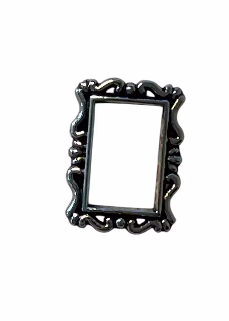 Nailart, ram i metall, silver - 8 st
